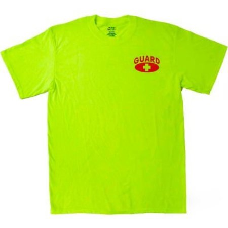 KEMP USA Neon Yellow 100% Cotton T-Shirt- Heart Size Chest & Full Back Guard Logo Size Medium 18-006-MED